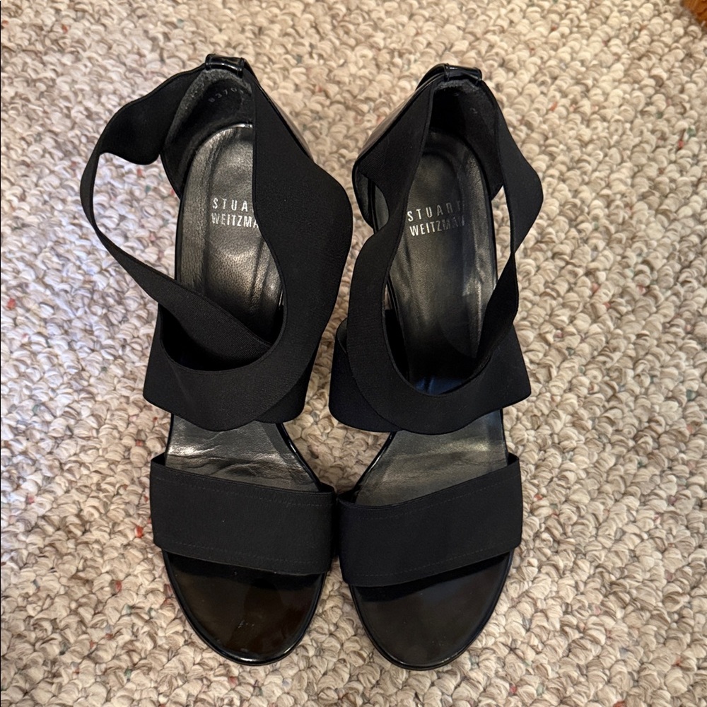 Stuart Weitzman Black Strappy Heels